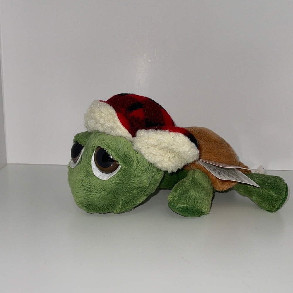 COPY - NJ Treasures Turtle Plush w/ Tag Big Dreamy Eyes Red Plaid Cap